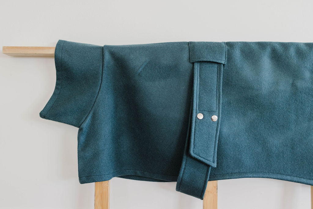 Deep Fjord Teal Wool Greyhound Coat