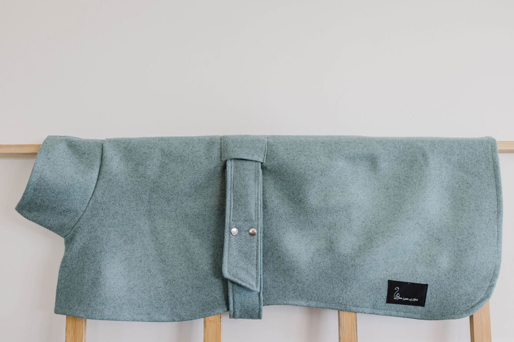 Celestial Aqua Wool Greyhound Coat