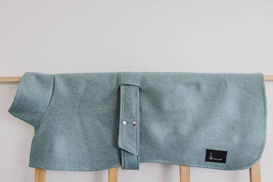 Celestial Aqua Wool Greyhound Coat